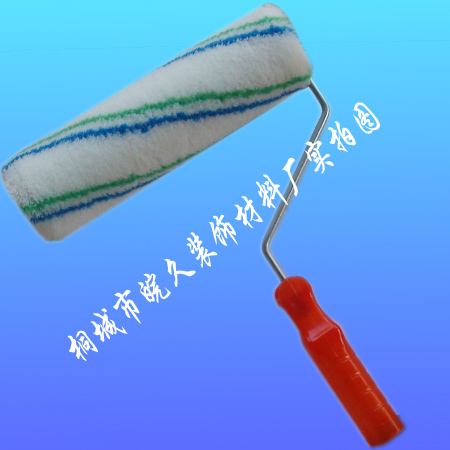 WJ-42×220藍綠條羊毛（粘膠紅柄）滾筒刷